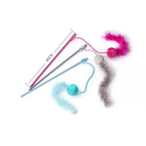 ไม้แหย่ของเล่นแมวขนนกธรรมชาติสำหรับแมวในบ้าน - Product Image 4