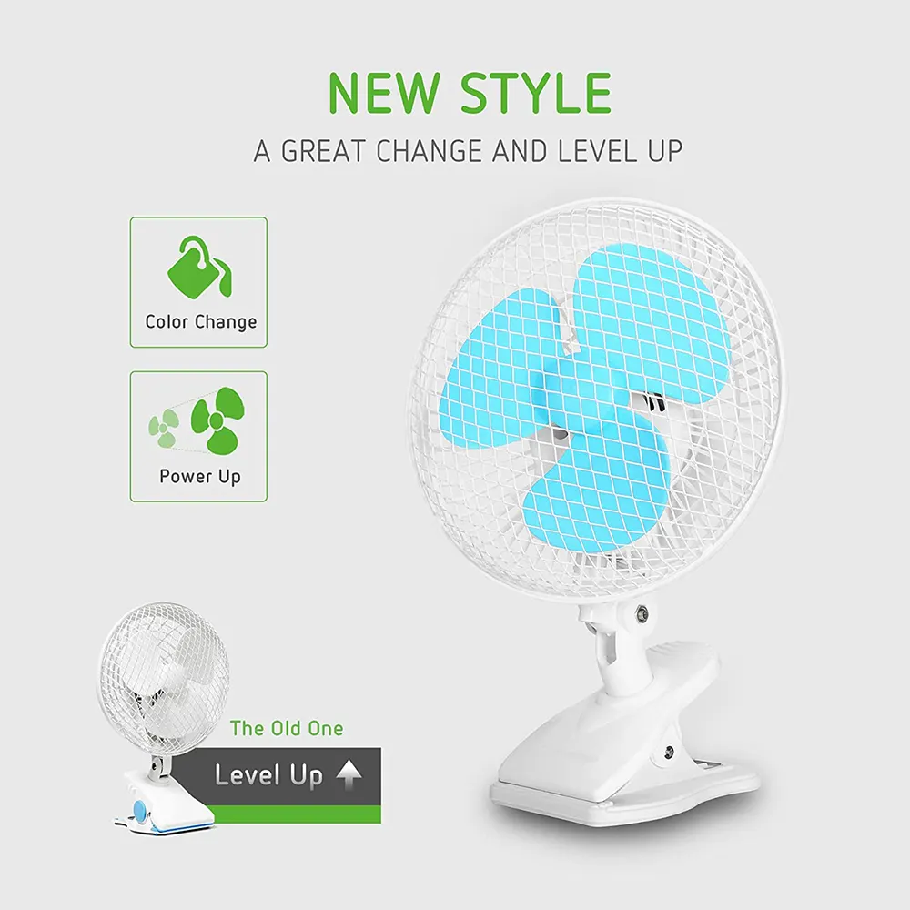 Sinowell 6 Inch Oscillating Clip Fan with 2 - Speed Control Greenhouse Wall Fan