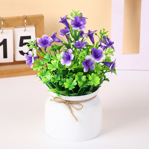 <span class=keywords><strong>Pot</strong></span> <span class=keywords><strong>en</strong></span> corde de jute avec plante artificielle <span class=keywords><strong>en</strong></span> forme de trompette, bonsaï, objet décoratif de bureau, ornement de fleur <span class=keywords><strong>en</strong></span> plastique - Product Image 3