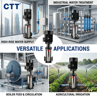 Pompe à eau centrifuge verticale multi-étages en acier inoxydable CDLF, basse pression, électrique, 4m³/h, hauteur de refoulement 100m, pour eau propre de surface, OEM CE
