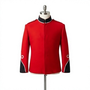 Red <b>Woolen</b> Tactical Royal British Jacket Marching Band Uniform Tunic Formal Unisex OEM Service - Product Image 1