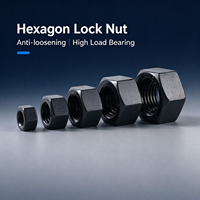 Mur Baut Pengunci Hex Grade12 Anti Lepas, Baja Karbon, Lapisan Oksida Hitam, untuk Manufaktur Otomotif
