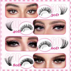 Kit d'extension de cils en grappes DIY segmentées, style mixte, volume naturel épais, à colle thermofusible, pour salon et vente en gros - Product Image 2