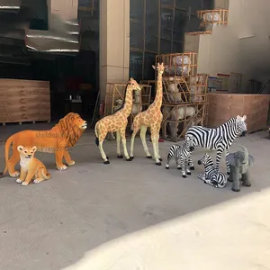 Figura de animales de fibra de vidrio de tamaño ife, animales de peluche de safari, jirafa, animales como leones y tigres