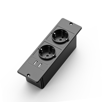 Multiprise de Conférence Encastrée avec 2 Prises CA, 2 Ports USB-A, Bloc d'Alimentation de Bureau pour Table Basse ou Table d'Appoint