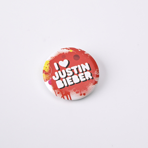 Broche de sonrisa lindo redondo amarillo I Love <span class=keywords><strong>Justin</strong></span> Bieber Personalización de fábrica al por mayor y al por menor - Product Image 5