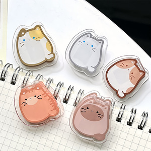 Nouvelle vente en gros transfrontalière NASNAK : Pince à papier en acrylique et PP, transparente, motif dessin animé mignon Xiao Mao Chat, pour étudiants - Product Image 4