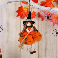 Adorno Colgante de Tul para Halloween, Escoba, Bruja, Niña, Ángel, Decoración para Fiestas y Hogar, Venta al por Mayor