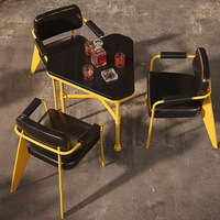 Ensemble de table et de chaises de salle à manger en métal pour café, style créatif en fer forgé, petit bar, combinaison cabane, meubles d'hôtel, chaises et tables de restaurant