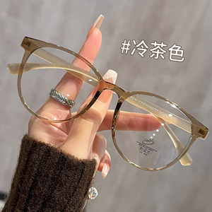 Nuevas gafas con montura ovalada TR8064 para mujer, montura completa, lentes de PC con filtro de luz azul, gafas sencillas, diseño ligero. - Product Image 2