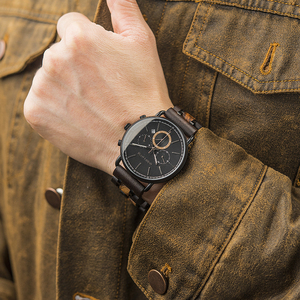 Pour DODO DEER luxe Antique affaires mode Sport montres pour hommes fabriqués à la main en bois chronographe en acier inoxydable mouvement - Product Image 6
