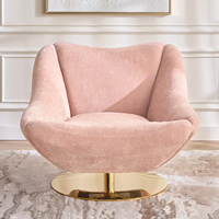 Chaise de salon de haute qualité en acier inoxydable, rembourrée en tissu, pour hôtel et villa