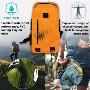 Sac à dos sec en PVC de haute qualité avec fermeture étanche à capuchon enroulable marque personnalisée pour hommes et femmes pour l'escalade de Camping à la plage - Product Image 3