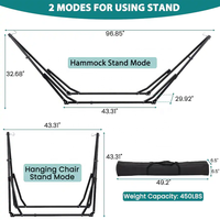 Hamac et chaise suspendue avec support pliable, ensemble de support de hamac portable à double usage pour hamacs d'intérieur et d'extérieur