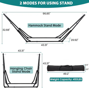 Hamaca y Silla Colgante con Soporte Plegable, Juego de Soporte Portátil de Doble Uso para <span class=keywords><strong>Hamacas</strong></span> de Interior y Exterior - Product Image 6
