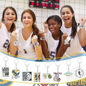 50 pièces de porte-clés en acrylique léger et imperméable, cadeaux en vrac, 25 styles, thème sportif d'équipe de volley-ball, faveurs de fête, décoration - Product Image 4