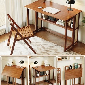 Computer desk, bedroom, home desk, bookshelf integrated <b>table</b>, student study desk, simple rectangular <b>office</b> desk - Product Image 4
