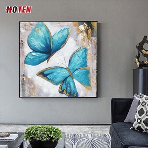 Arte de pared de animales abstracto moderno, pintura al óleo de mariposa pintada a mano <span class=keywords><strong>sobre</strong></span> <span class=keywords><strong>lienzo</strong></span>, impresión <span class=keywords><strong>Digital</strong></span> para decoración del hogar - Product Image 2