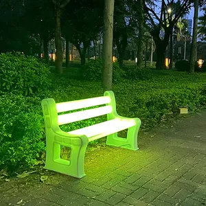 Красочная уличная мебель светящаяся пластиковая Парковая светодиодная скамейка с подсветкой декоративные скамейки