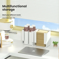 Boîte de rangement de bureau en plastique PS en gros, support pour nouilles instantanées, étagère de placard, conteneur de rangement pour garde-manger