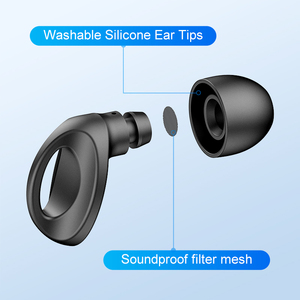 Vente en gros 4 paires taille 24dB filtre insonorisé maille réduction de bruit bouchons d'oreille antibruit bouchons d'oreille en silicone pour dormir - Product Image 4