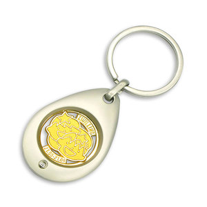 Biểu Tượng Tùy Chỉnh Men Token Coin Chủ Keyring Kim Loại Vàng Bạc Mạ Đôi Siêu Thị Mua Sắm Giỏ Hàng Xe Đẩy Đồng Xu Keychain - Product Image 2