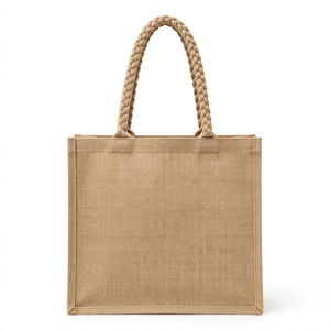 Bolsa de Yute Personalizada de Alta Calidad, Bolsa de Compras Reutilizable de Fábrica, Impresión de Logotipo y Tamaño Personalizados para Regalo Promocional con Asas - Product Image 1