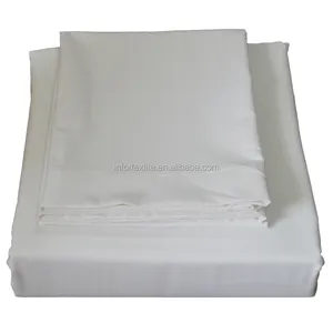 Lençol de cama liso e branco cvc 144tc, estojo com almofada enchido