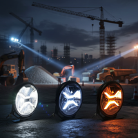 Projecteur LED rond de 9 pouces 80W pour camion de chantier, pare-chocs tout-terrain, feux de travail DRL, feux de brouillard et de conduite