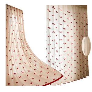 Tenda Oscurante per Bambini con Cavallo Rosso Ricamato, Pannello in Maglia, Vendita all'Ingrosso, Misure Personalizzate, Moderna per Finestra Angolare del Soggiorno - Product Image 5