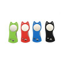 Offre Spéciale bleu pliable nettoyant magnétique rétractable Swith lame accessoires de Golf réparation de Golf divot pas fourche Golf divot outil