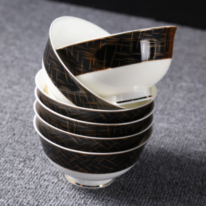 Set da pranzo in porcellana di porcellana di osso in stile reale di lusso set da tavola in bianco e oro nero regalo di famiglia di nozze set di stoviglie 58 pezzi - Product Image 4
