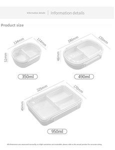 Student <strong>Lunch</strong> <strong>Box</strong> Bento <strong>Box</strong> Microwave Safe Sealed Office Grate Food Grade Plastic <strong>Frozen</strong> Fresh-keeping 3-Compartment <strong>Box</strong> - Product Image 6