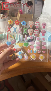 Autocollants 3D pour bébé <span class=keywords><strong>Evelyn</strong></span>, mignons, 20 cm, 15 cm, 10 cm, autocollants 3D pour bébé, autocollants BB, accessoires pour cheveux, pinces à cheveux, fleurs, autocollants à bulles - Product Image 4