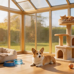 Serre pour animaux de compagnie, petite maison en verre avec porte et fenêtre, toit en polycarbonate résistant aux UV, personnalisable pour jardin, patio, cour arrière - Product Image 6