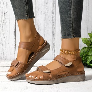 Women Wedge Sandals Summer New Style Thick Sole European and American Style Roman Sandals Wholesale - Product Image 3