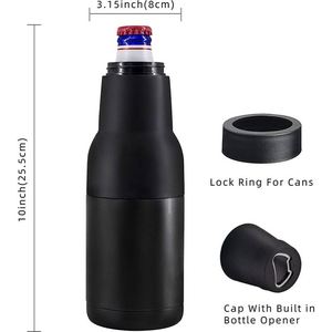 Gourde isotherme 12oz en acier inoxydable 304 à double paroi, revêtement poudré, pour cadeaux d'été, avec décapsuleur - Product Image 3