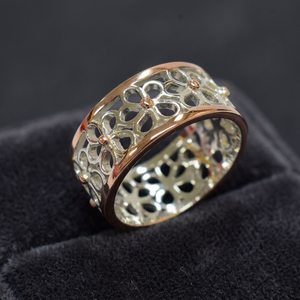 Bella Jewelry R-12510 Rose <b>Gold</b> Plated Gemstone Cluster <b>Ring</b> with Bezel Setting Trendy IGI Certified Women's Jewelry - Product Image 2
