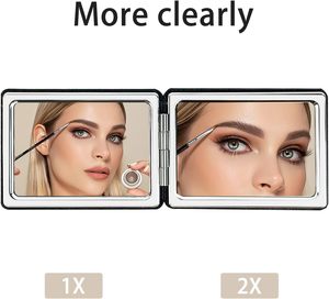 Custom Logo Stainless Steel Double-sided Pocket <b>Compact</b> Folding Mini Travel Portable Small Foldable Makeup <b>Mirror</b> for Cosmetic - Product Image 4