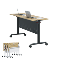 Bureau en bois pliable de conception moderne et durable salle de réunion table de travail de conférence bureau d'étude modulaire caractéristique de pliage élégante
