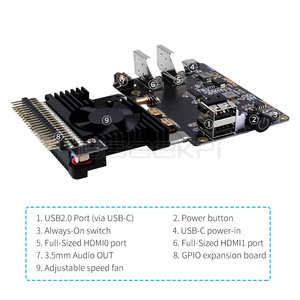 DeskPi Lite <strong>Raspberry</strong> <strong>Pi</strong> 4 <strong>Case</strong>-With Power Button / Heatsink with PWM Fan / Dual Full-Size for <strong>Raspberry</strong> <strong>Pi</strong> 4B - Product Image 3