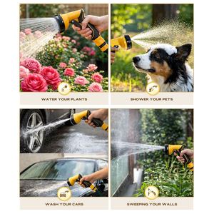 Jet Hose Nozzle High-Impact ABS / TPR+Cork Multi Spray Patterns Ergonomic Handle Design for Patio Cleaning - Product Image 5