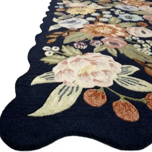 Tapis de sol rectangulaire en laine tuftée à la main, motif floral, à poils ras, doux, antidérapant, lavable en machine, pour salon, chambre et cuisine - Product Image 2