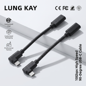 LUNG KAY Right-Angle Usb <b>c</b> Male to Female Extension Cable 5A Fast <b>Charging</b> 10Gbps USB 3.1 Type <b>C</b> Extension Cord for Computer - Product Image 1