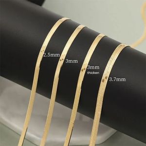 Xinfly Au750 2.5mm 3mm 3.7mm Wedding Party Engagement 18k Solid Gold Snake Chain Dainty <b>Choker</b> Necklace for Woman - Product Image 2