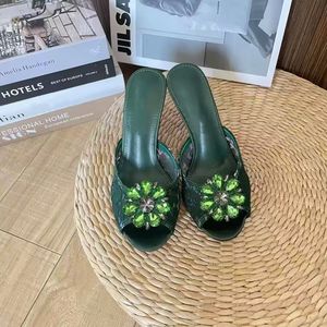 Sandali con Tacco Alto in Pizzo, Punta Rotonda, Rete Traspirante e Strass, Altezza Tacco 6CM - 9CM, Scarpe da Sposa - Product Image 2