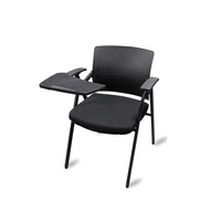 Chaise de formation pliable et peu encombrante avec tablette d'écriture rotative, porte-gobelet et emplacement pour stylo pour l'école, la salle de classe et le bureau