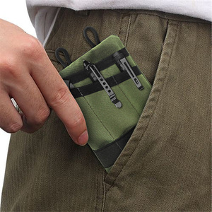 Organisateur de pièces de monnaie et de cartes d'extérieur, sac de taille en tissu Oxford vert militaire avec poche zippée pour un usage quotidien - Product Image 4