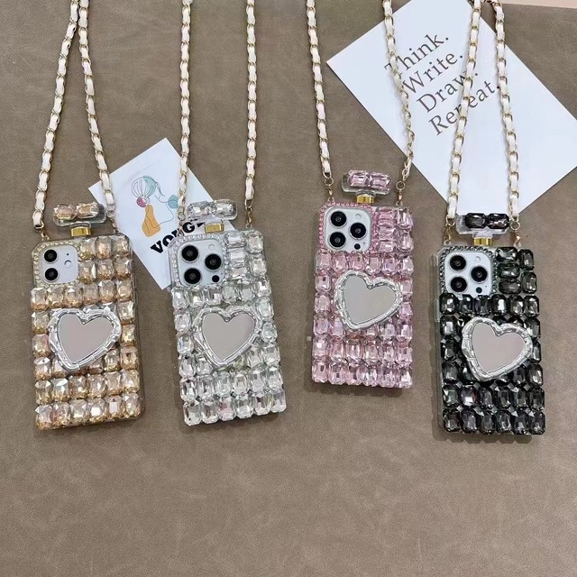 2026 Rhinestone Mirror Crossbody Mobile Phone Case for 11 12 13 14 15 16 Plus Pro S 22 23 24 25 Plus Ultra