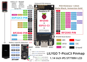 Module de développement sans fil TTGO T-PicoC3 <span class=keywords><strong>ESP32</strong></span>-C3 RP2040 avec double microcontrôleur et écran <span class=keywords><strong>ST7789V</strong></span> de 1,14 pouce - Product Image 5